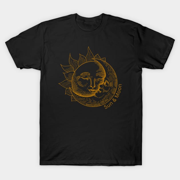 Celestial Sun & Moon Shirt, Sun Moon Stars Tee, Mystical Tee, Moon and Stars, Bohemian Tshirt T-Shirt by Coffee Conceptions